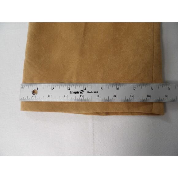 Worthington Womens Trousers Sz 12 Faux Suede Brown Pleated Hi Waist Straight Leg - Picture 10 of 16